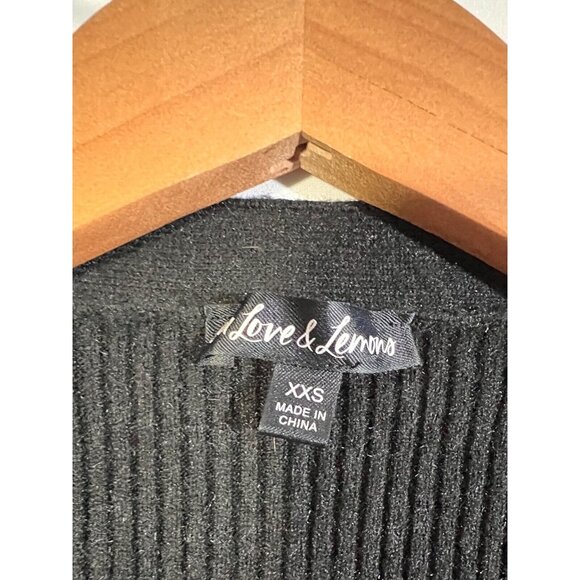 For Love And Lemons Nina Black Knit Crop Cardigan Sweater Size XXS - Picture 6 of 7